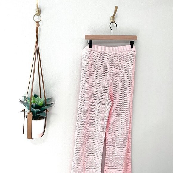 NWOT REVOLVE Tularosa Andy Open Stitch Knit Pant Pink Size L - Picture 7 of 8